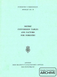 Image of Metric Conversion Tables And Factors For Forestry